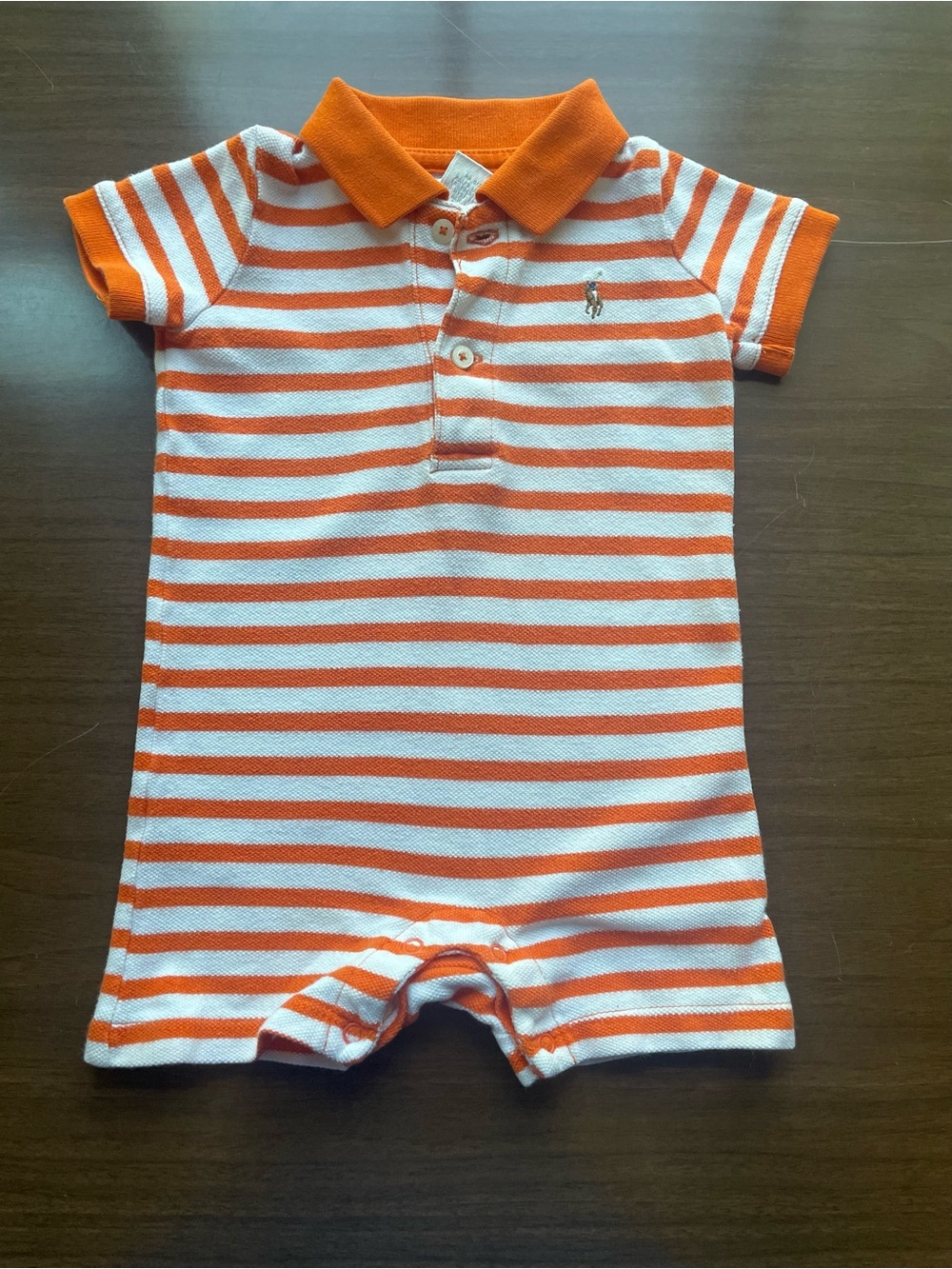 Ralph Lauren Orange & White Striped Baby Polo Shirt